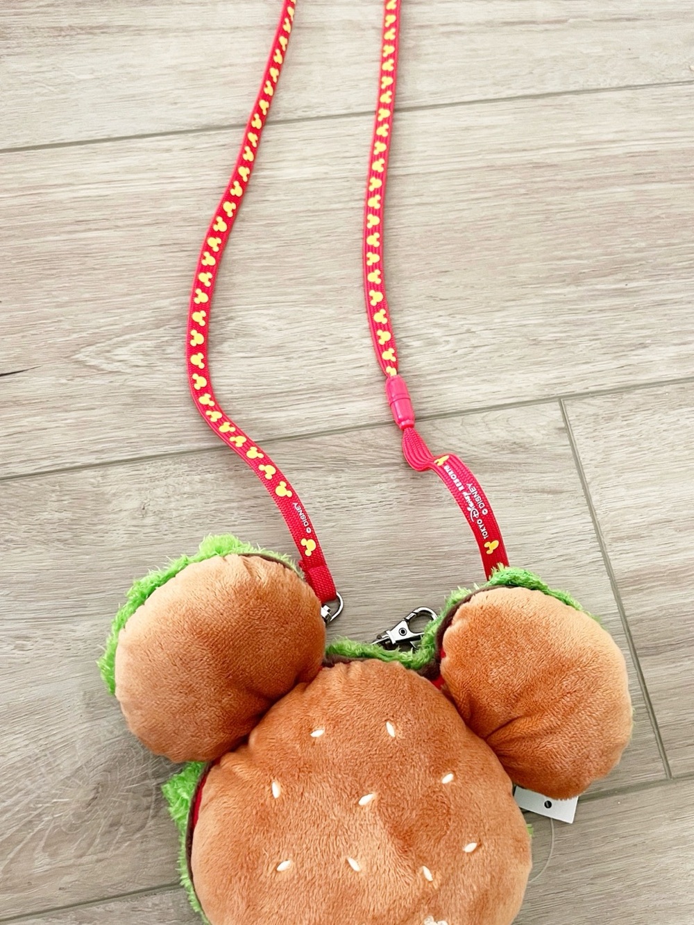 Disney Plush Hamburger Crossbody Bag in Brown, Green, Red